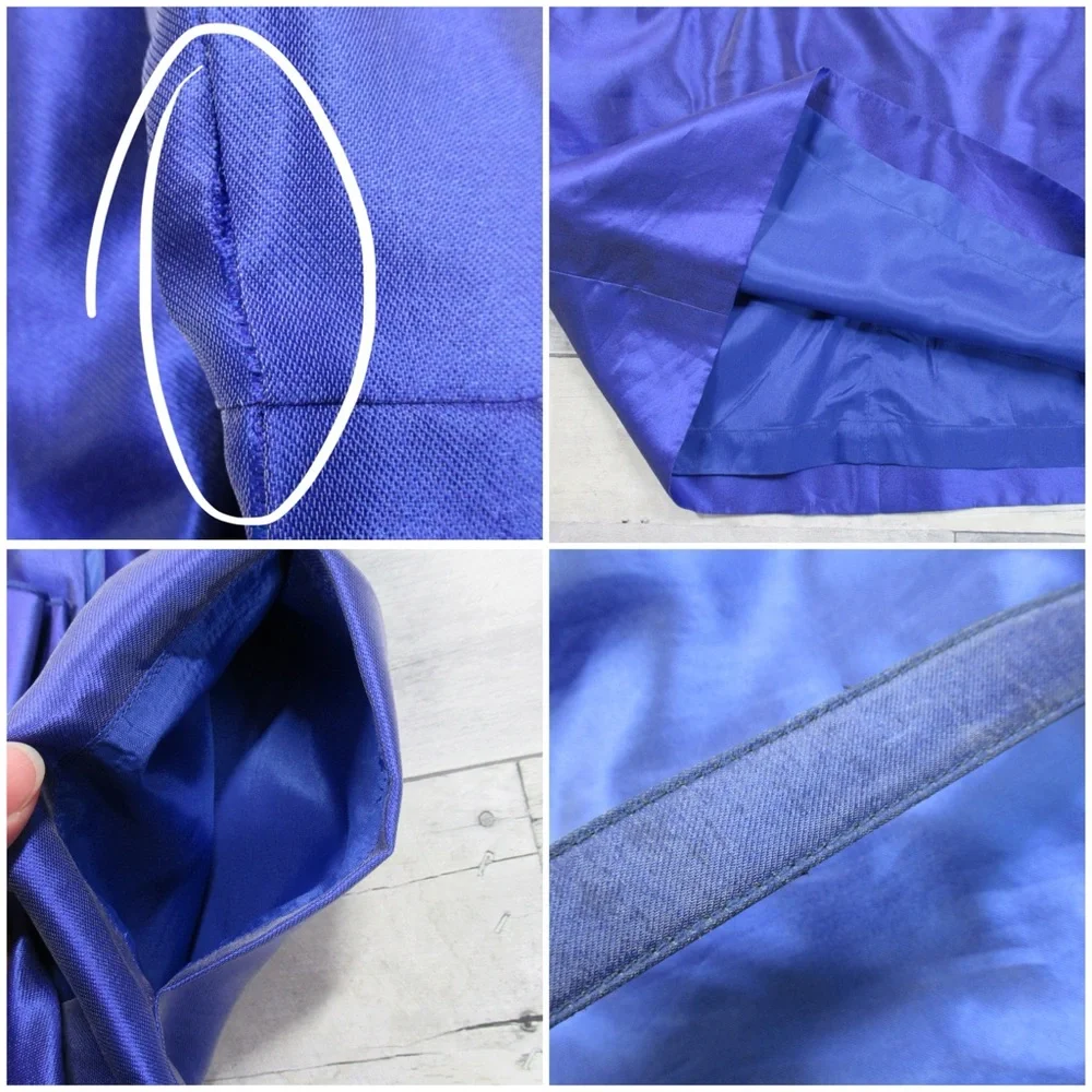 PER SE Blue Silk Sleeves Sheath Dress With Belt Women’s Size 2